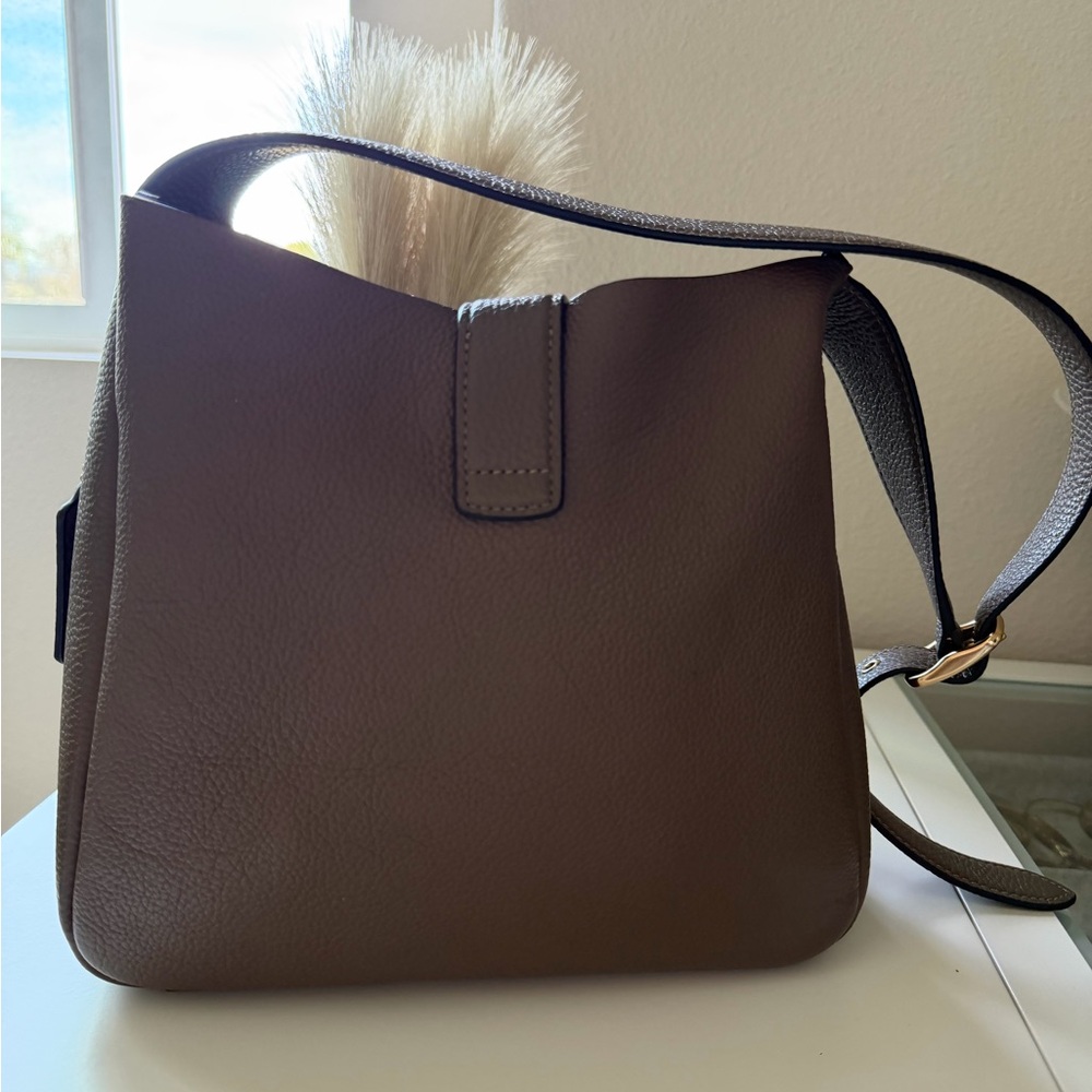 Coach Hadley Convertible Crossbody Bag pebbled leather Gold Dark Stone - Picture 2 of 3